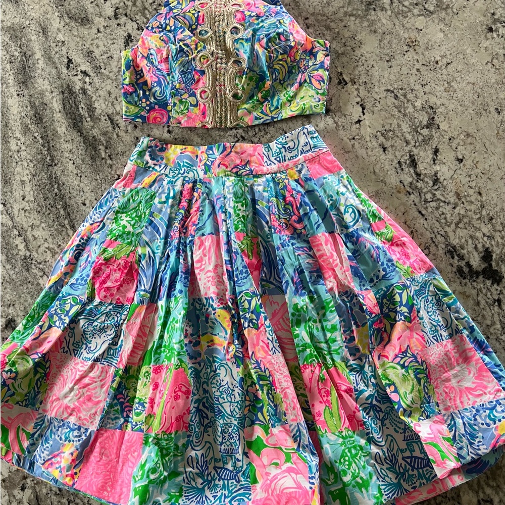 NWOT Lilly Pulitzer Top and Skirt Navia Set 00